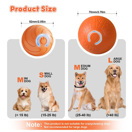 Stream Intelligent Interactive Dog Ball with Vibrating and Jumping Functions, Automatic Sports Bouncing Ball Toy, Suitable for Small/Large Dogs, Durable and Resistant Chewing Design, USB Rechargeable