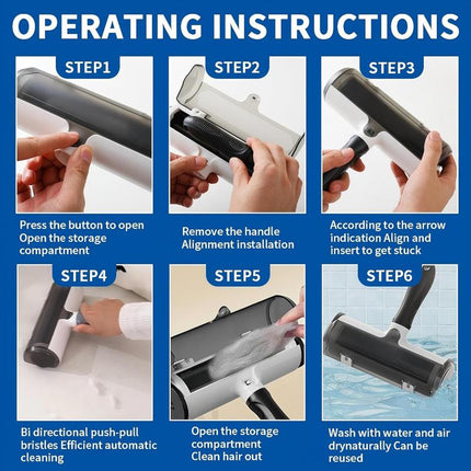 XG-TECH Roller Pet Hair Remover and Reusable Lint Roller - Cat and Dog Hair Remover for Furniture, Couch, Carpet, Clothing and Bedding - Portable, Multi-Surface Fur Removal Brush Tool