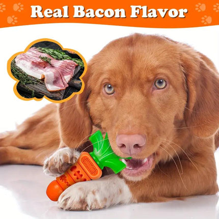 Apasiri Aggressive Chewers Dog Chew Toy for Large Breed Dogs - Indestructible Nylon Chew with Carrot & Leaf Design, Durable Dental Health for Teeth Cleaning & Mental Stimulation