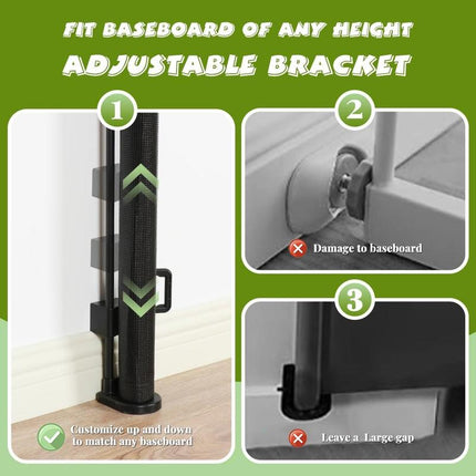 SMONTER 47" Extra Tall Retractable Baby Gates, Extends to 59" Wide, Extra Tall Retractable Safety Gate with Reinforced Strips, Retractable Tall Dog Gates for Doorways Mesh Baby Pet Gates Indoor