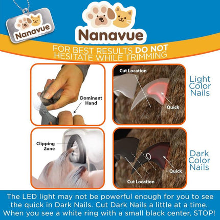 LED Light Pet Nail Clipper - 5X Magnification Trimmer for Cats & Dogs, Scissor Safe, Vets Recommended Grooming Tool with Super-Bright Leds for Precise Nail Trimming Petcare