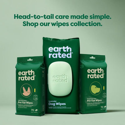 Earth Rated 3-In-1 Pet Grooming Wipes, Cleaning, Deodorizing & Hydrating for Paws, Body, and Butt, Perfect for Dogs & Cats, White Tea and Basil Scent, 400 Count