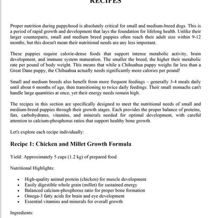 The Longevity Diet for Dogs: a Dog Food Recipes Cookbook with Science-Backed Nutrition for Every Life Stage