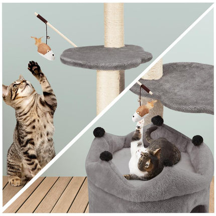 EROMMY 36 Inch Carpeted Cat Tower with Scratching Post & Toy