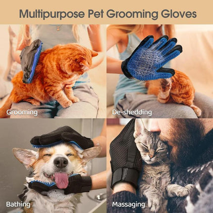A+Pet Hair Remover Glove - Gentle Pet Grooming Glove Brush - Deshedding Glove - Massage Mitt with Enhanced Five Finger Design - Perfect for Dogs & Cats with Long & Short Fur - 1 Pack (Right-Hand), Removal Cleaning Tools
