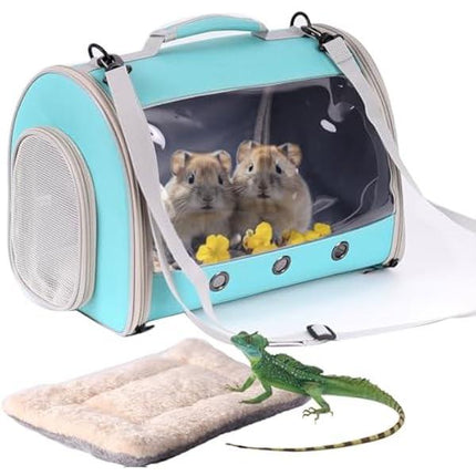 Bearded Dragon Backpack Carrier with Bubble Window - Space Capsule Style for Reptiles & Small Pets