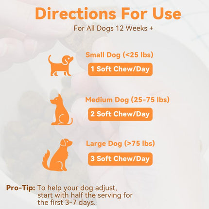 Glucosamine for Dogs Hip and Joint Supplement Chews, Chondroitin Joint Supplement for Dogs, Joint Chews for Dog, Dog Supplement for Joint Pain Relief