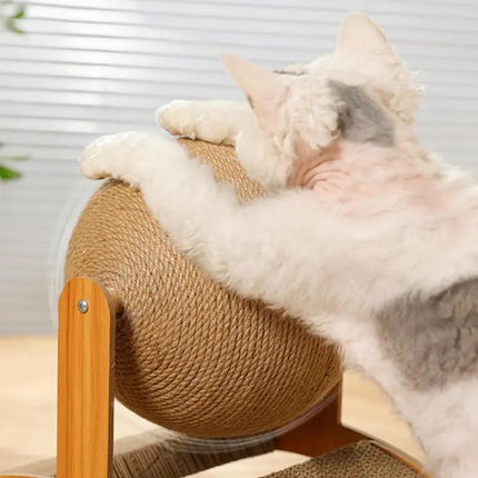 Arch Bridge & Ball Design Cat Scratching Board Durable Cat Scratching Ball with Wood Stand,Scratching Posts, Wear-Resistant Natural Sisal Rope Ball Cat Pet Supplies,Scratcher Toy Cool Cat Stuff Cozy Cat Bed Cat Scratcher Indoor Cat Accessories Cat Toys
