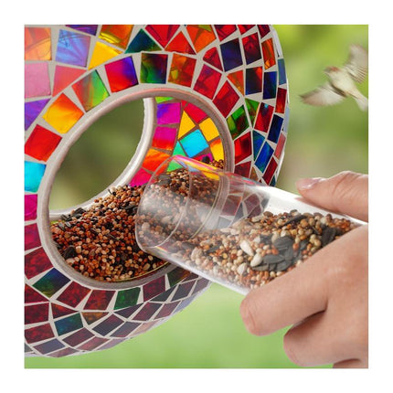 Backyard Expressions Hanging Glass Bird Feedermosaic