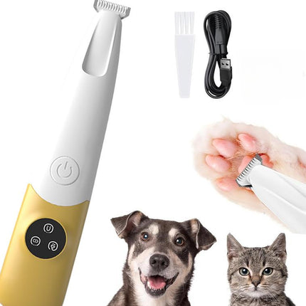 Rechargeable Pet Hair Trimmer Kit, Pet Paw Trimmer, Cordless Quiet Dog Trimmer for Grooming with LED Light, Small Dog Grooming Clippers for Dogs & Cats, Pet Grooming Tool,Waterproof, Low Noise Pet Shaver